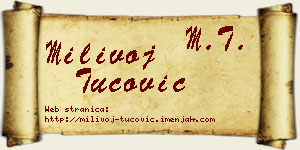 Milivoj Tucović vizit kartica